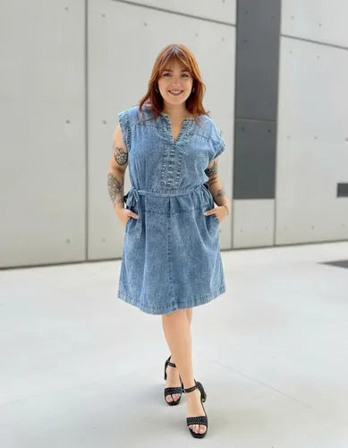 Vestido Jean Nevado Denim Talle Grande Talle Especial