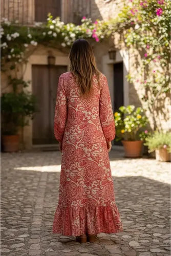 Vestido Largo De Seda Hindú Amplio Mod. 79
