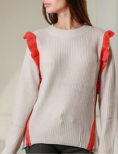 Sweater Con Volados Y Cierres