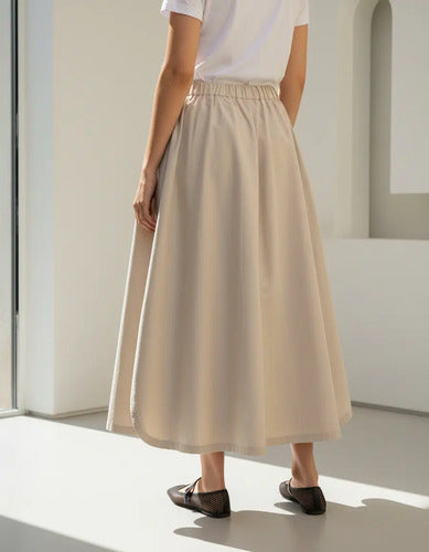 Pollera Falda Larga De Sire Tipo Parachute Modelo Amplio