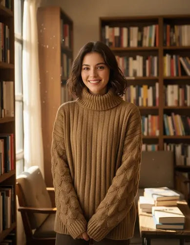 Sweater Polerón  Oversize Talle Grande Marrón Claro Único