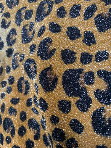 Mini Pollera De Lurex Elastizada Animal Print Marrón Animal Print 2