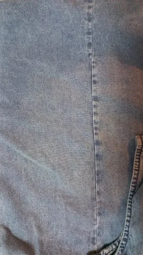Vestido De Jean Camisero Largo Nuevo 2da Selección Celeste Liso L