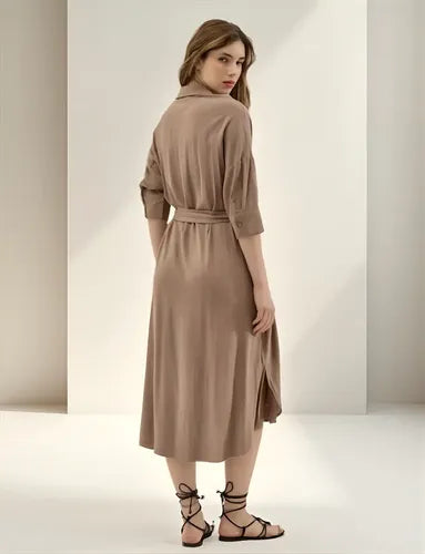 Vestido Camisero De Lino