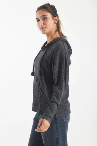 Buzo Liviano Modelo Grande Oversize Único Gris Oscuro Lisa
