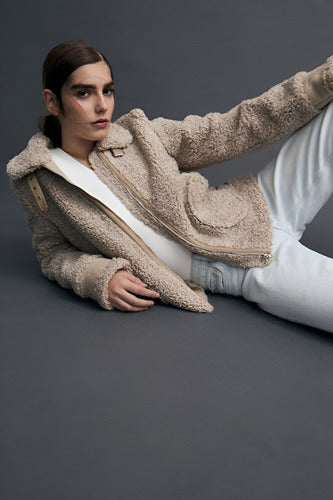 Campera Gamulan Chaqueta Importada Corderito Y  Ecocuero