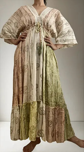Vestido Largo De India Con Lurex