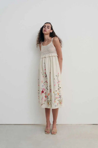 Vestido Crochet Bordado Importado Boho