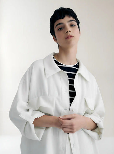 Saco Camisaco Twill Sastrero Talle Grande Oversize