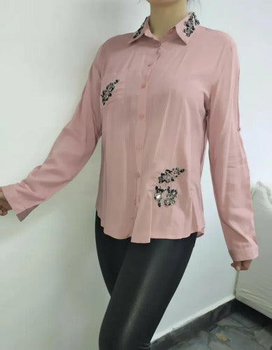 Camisa Importada Canutillos Rosa Liso M