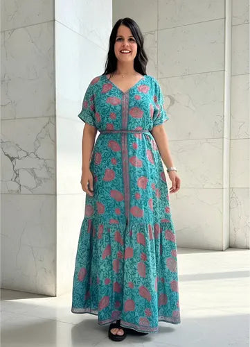Vestido Largo Seda Hindú Estilo Vars