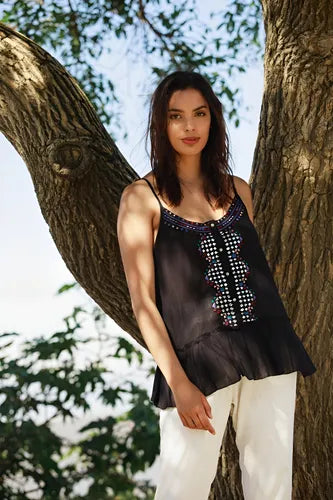 Musculosa Blusa Importada Bordada