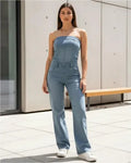 Mono Enterito De Jean Largo Strapless Elastizado