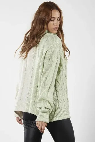 Sweater Tejido Polera Amplio Bicolor Oversize Xxl