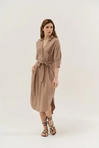 Vestido Camisero De Lino