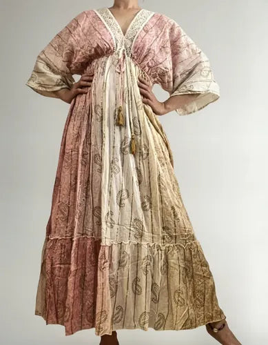Vestido Largo De India Con Lurex