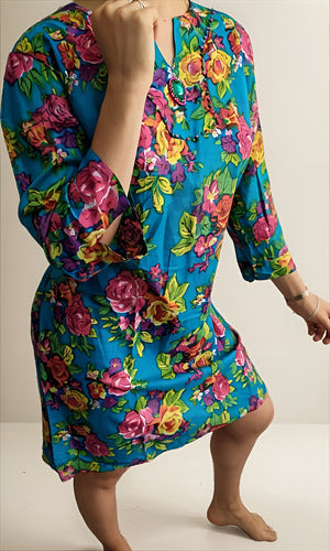 Blusa Camisa Túnica Importada Estampada Playa India