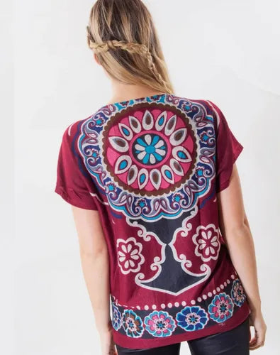 Remera Blusa Importada Estampada Lanilla Mandalas