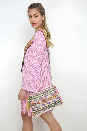 Cartera Bandolera Sobre Importado Bordado Tipo Holi Rapsodia