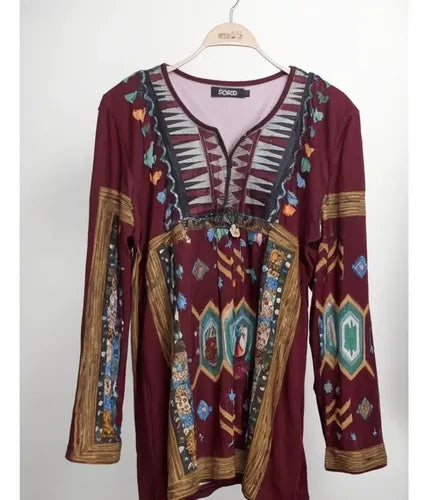 Vestido Importado Lanilla Boho, Tipo India Style
