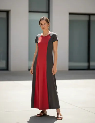 Vestido Largo Modal Manga Corta Diseño Vestite Y Andate