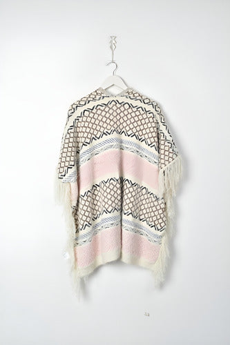 Ponchos Ruanas Sweaters Tejidos  Amplios  Rosa Tejido L