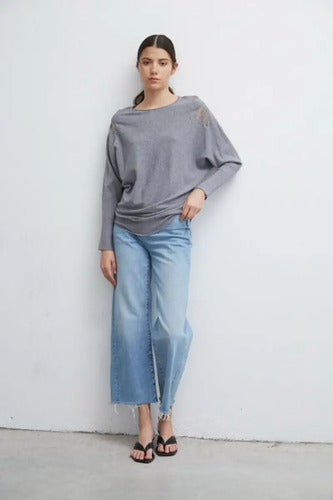 Sweater Tejido Con Strass Importado Cod. 62 Libelula Calidad Rosa Liso U