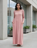 Vestido Morley Largo Básico Con Bolsillos Talle Amplio