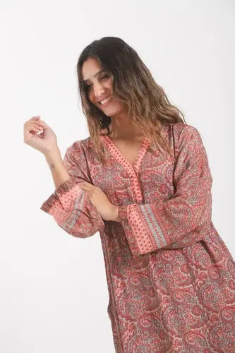Vestido Largo De Seda Hindú Amplio Mod. 79