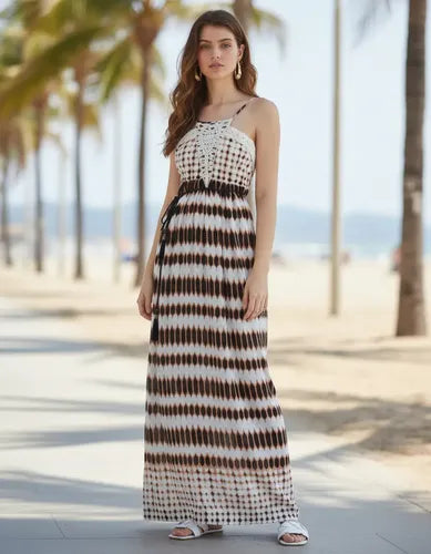 Vestido Solero Largo Importado Hippie Chic Estilo Vars