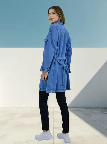 Saco De Jean Chaqueta Campera Cazadora Denim Celeste 3 Liso