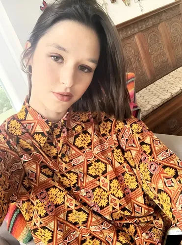Camisa Camisola Marca Vestite Y Andate Ocre Geométrico 1