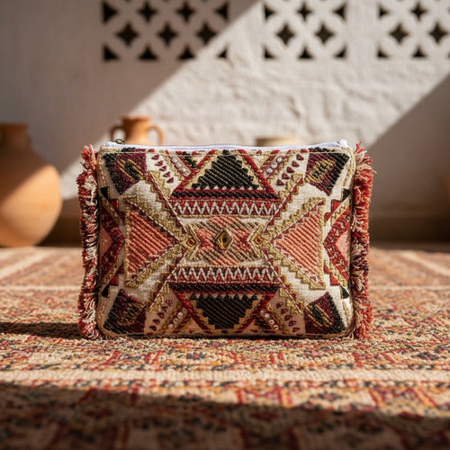 Cartera Bandolera Sobre Importado Bordado Tipo Holi Rapsodia
