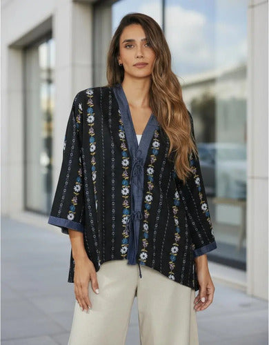 Saco Chaqueta Kimono Estampado Modelo Amplio