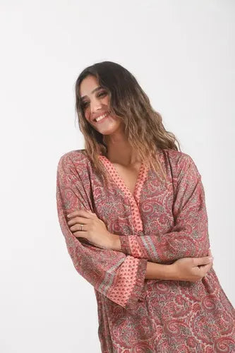 Vestido Largo De Seda Hindú Amplio Mod. 79