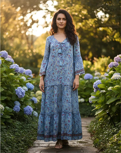 Vestido Seda Hindú India Fiesta