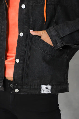 Campera De Jean Con Capucha Desmontable Modelo Amplio
