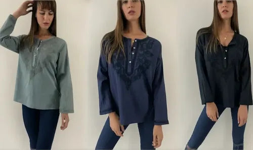 Camisa Bordada Blusa Importada