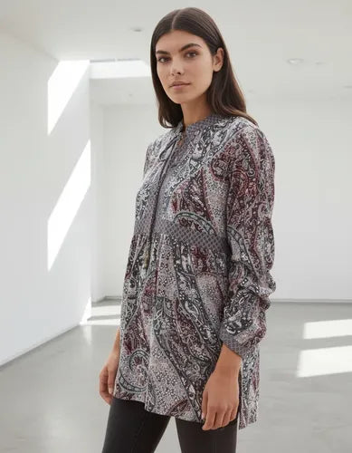 Camisa Blusa Tunica Importada Boho Hippie Chic  Azul L