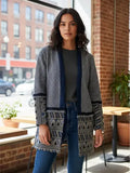 Saco Blazer Tapado Boho Largo Importado Azul L