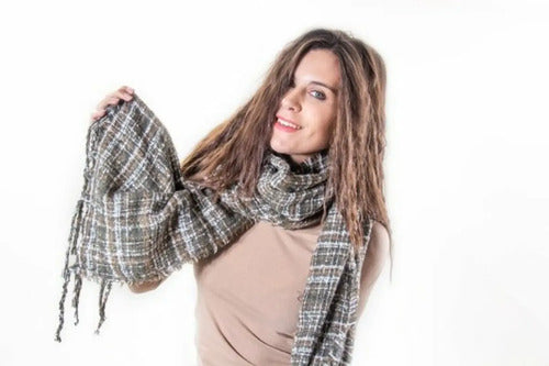 Pashmina Chalina Bufanda Importada Cuadros Multicolor Cuadros