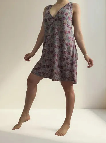 Vestido Solero Importado India Hindu Talle Unico Hasta Xl Violeta Estampado U