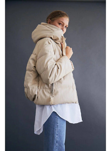 Campera Puffer Eco Cuero Importada Grande Xxl Oversize