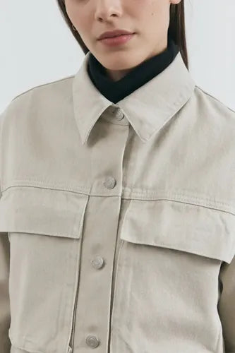 Campera Jean Cargo Denim Corta