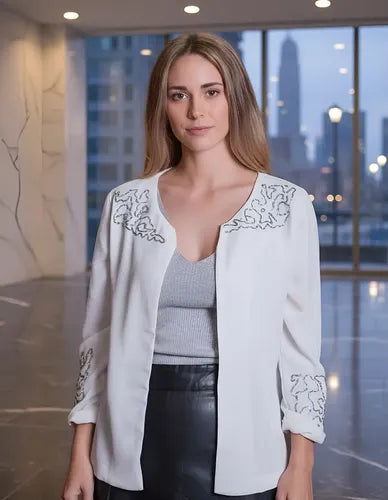 Saco Capa Chaqueta Kimono Noche Fiesta Plata E/gratis!