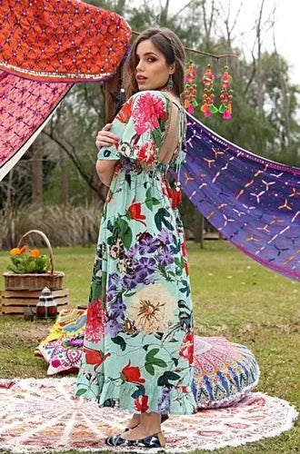 Vestido  Largo Importado  Boho Estampado