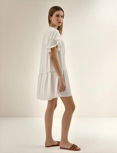 Vestido Con Puntillas Corto Modelo Grande