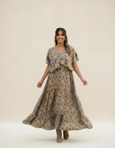 Vestido De Seda Hindú Largo Mod. 11
