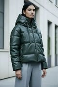Campera Puffer Eco Cuero Importada Grande Xxl Oversize