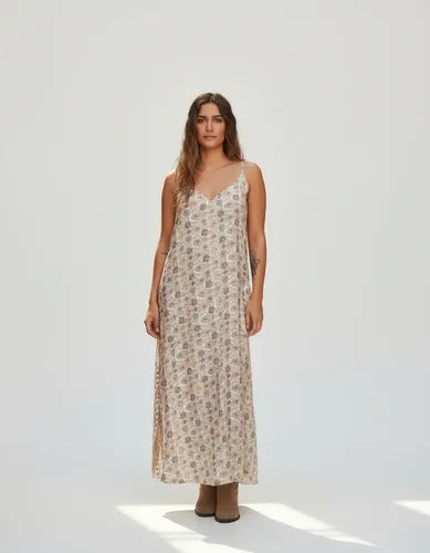 Vestido Sin Mangas De Seda Hindú Amplio